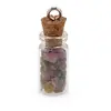 Pandantiv sticluta cu cristale naturale Turmalina multicolora, 26mm