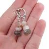 Set cercei cu agatatoare si pandantiv Labradorit, Piatra lunii alba si crem discuri fatetate, 7-8mm, imagine 4
