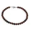 Set colier si bratara Obsidian mahon sfere, 5mm, imagine 3