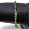 Bratara Ametist sfere 4mm si Peridot banuti 3-4mm cu bumb auriu, imagine 3