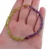 Bratara Ametist sfere 4mm si Peridot banuti 3-4mm cu bumb auriu, imagine 4
