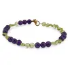 Bratara Ametist sfere 5-6mm si Peridot banuti 3-4mm, imagine 2