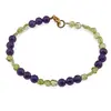 Bratara Ametist sfere 5-6mm si Peridot banuti 3-4mm