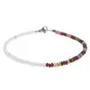 Bratara Cristal de stanca sfere fatetate si Turmalina multicolora discuri fatetate, 3mm, imagine 2