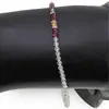 Bratara Cristal de stanca sfere fatetate si Turmalina multicolora discuri fatetate, 3mm, imagine 3