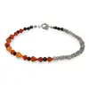 Bratara Labradorit discuri fatetate 3mm, Turmalina neagra sfere fatetate 3mm si Carneol fatetat 4-5mm, imagine 2