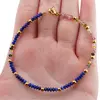 Bratara Lapis lazuli si Turmalina multicolora discuri fatetate si bumbi aurii, 3mm, imagine 4