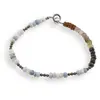 Bratara Opal albastru si Turmalina multicolora discuri fatetate 4mm, Piritita sfere fatetate 2mm