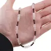 Colier Granat sfere 4mm si Cuart roz patratele 4mm, imagine 2