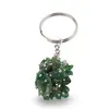 Breloc ciorchine cu pietre chips Jad verde