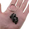 Breloc ciorchine cu pietre chips Obsidian fulg de nea, imagine 3