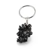 Breloc ciorchine cu pietre chips Obsidian fulg de nea