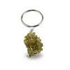Breloc ciorchine cu pietre chips Peridot