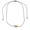 Colier reglabil hippie cu Ochi de tigru galben fatetat, 4-9mm