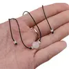 Colier reglabil hippie cu Piatra lunii sfere, 3-8mm, imagine 4