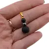 Pandantiv Onix negru mat si Hematit sfere, 6-10mm, imagine 3