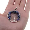 Pandantiv Pomul vietii argintiu cu pietre chips Sodalit, 30mm, imagine 3
