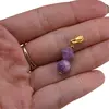 Set pandantiv si cercei cu agatatoare Lepidolit romb fatetat si sfere fatetata, 8-9mm, imagine 3