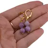 Set pandantiv si cercei cu agatatoare Lepidolit romb fatetat si sfere fatetata, 8-9mm, imagine 4