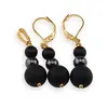 Set pandantiv si cercei cu agatatoare Onix negru mat si Hematit sfere, 6-10mm