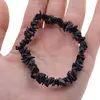 Bratara pe elastic cu pietre chips Goldstone albastru, imagine 3