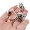 Inel reglabil cu montura argintie Jasp dalmatian, imagine 5