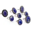 Inel reglabil cu montura argintie Lapis lazuli, imagine 2