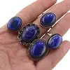 Inel reglabil cu montura argintie Lapis lazuli, imagine 6