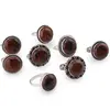 Inel reglabil cu montura argintie Obsidian mahon, imagine 2