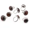 Inel reglabil cu montura argintie Obsidian mahon, imagine 4
