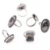 Inel reglabil cu montura argintie Opal dendritic, imagine 4