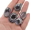 Inel reglabil cu montura argintie Opal dendritic, imagine 6