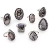 Inel reglabil cu montura argintie Opal dendritic