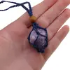 Colier reglabil / Suport pentru cristal rulat, albastru inchis, imagine 5