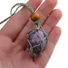 Colier reglabil / Suport pentru cristal rulat, gri, imagine 5