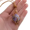 Colier reglabil / Suport pentru cristal rulat, maro, imagine 5