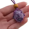 Colier reglabil / Suport pentru cristal rulat, mov, imagine 5