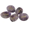 Cristal slefuit Ametist cu afirmatie gravata - Love, imagine 2