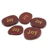 Cristal slefuit Jasp rosu cu afirmatie gravata -  Joy, imagine 2