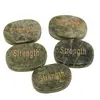 Cristal slefuit Jasp verde cu afirmatie gravata - Strength, imagine 2