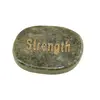 Cristal slefuit Jasp verde cu afirmatie gravata - Strength