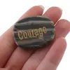 Cristal slefuit Jasp zebra verde cu afirmatie gravata -  Courage, imagine 4