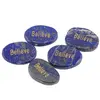 Cristal slefuit Lapis lazuli cu afirmatie gravata - Believe, imagine 2