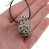 Pandantiv rulat cu gaura orizontala Jasp dalmatian, imagine 4