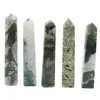 Turn / Obelisc cu patru fatete din Moss agat, 90-110g