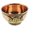 Bol din cupru cu Pentagrama si Semiluna pentru incarcare energetica a cristalelor, 8cm, imagine 2