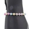 Bratara Cryolit colorat sfere 6mm si bumbi rose gravati, imagine 2