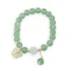 Bratara pe elastic cu Aventurin sfere 8mm si charm floare si fluture