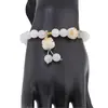 Bratara pe elastic cu Cuart gri deschis sfere 8mm si charm Maneki Neko, imagine 2