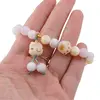 Bratara pe elastic cu Mix cuarturi sfere 8mm si charm Maneki Neko, imagine 3